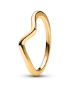 Pandora 14k Gold-plated Wave Ring In Gold