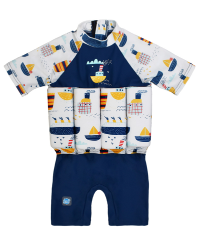 Splash About Babies' Toddler Boys Sea Printed Sleeved Floatsuit In Tug Boats