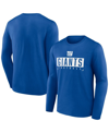 Fanatics Branded Royal New York Giants Big & Tall Wordmark Long Sleeve T-shirt In Royal