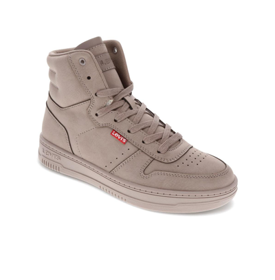 Levi's Women's Drive Hi 2 Mono Synthetic Leather Casual High-top Sneaker Shoe In Taupe