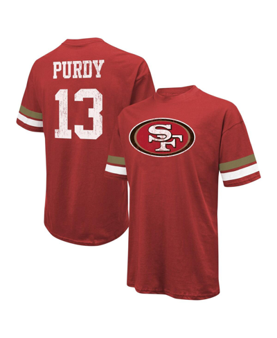 Majestic Men's  Threads Brock Purdy Scarlet Distressed San Francisco 49ers Name And Number Oversize F