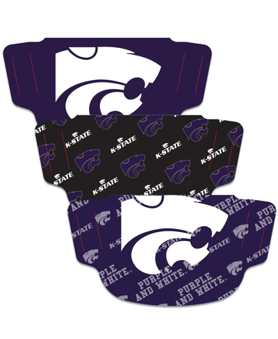 Wincraft Men's And Women's  Kansas State Wildcats Face Covering 3-pack In Purple,black