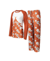 CONCEPTS SPORT WOMEN'S CONCEPTS SPORT TEXAS ORANGE TEXAS LONGHORNS TINSEL UGLY SWEATER LONG SLEEVE T-SHIRT AND PANT