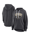 Fanatics Women's  Heather Charcoal Distressed Vegas Golden Knights Lux Lounge Helmet Arch Pullover Ho In Heather Charcoal