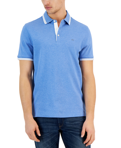 Michael Kors Men's Greenwich Polo Shirt In Blueberry Melange