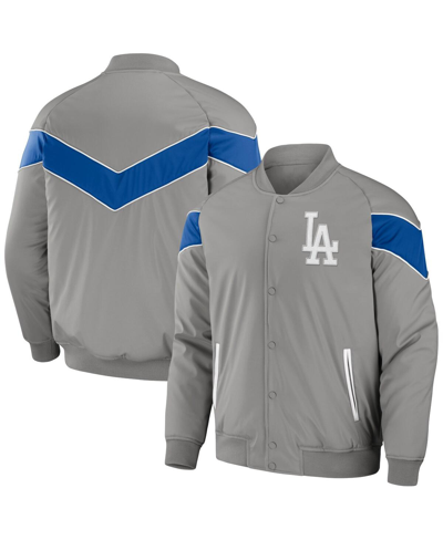 Fanatics Men's Darius Rucker Collection By  Gray Los Angeles Dodgers Baseball Raglan Full-snap Jacket