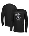 OUTERSTUFF MEN'S BLACK LAS VEGAS RAIDERS SIDE DRILL LONG SLEEVE T-SHIRT