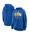 Fanatics Branded Royal Los Angeles Rams Lounge Helmet Arch Pullover Hoodie In Heather Blue