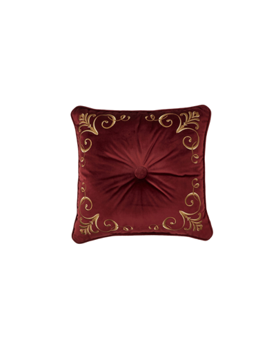 Five Queens Court Bordeaux Decorative Pillow, 18" X 18" In Crimson
