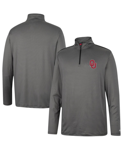 Colosseum Men's  Charcoal Oklahoma Sooners Logo Quarter-zip Sweatshirt
