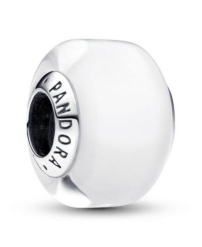 Pandora Sterling Silver With Murano Glass Charm In Silver,white
