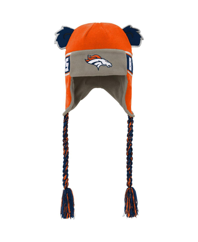 Outerstuff Kids' Youth Boys And Girls  Orange Denver Broncos Wordmark Ears Trooper Knit Hat