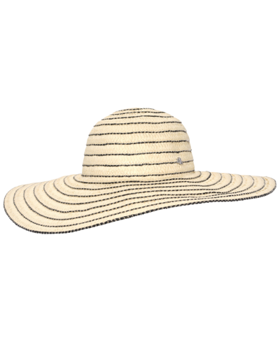 Lauren Ralph Lauren Stripe Sun Hat In Natural,black