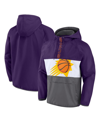 Fanatics Branded  Purple/gray Phoenix Suns Anorak Flagrant Foul Color-block Raglan Hoodie Half-zip J In Purple,gray