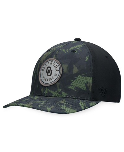 TOP OF THE WORLD MEN'S TOP OF THE WORLD BLACK OKLAHOMA SOONERS OHT MILITARY-INSPIRED APPRECIATION CAMO RENDER FLEX HA