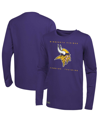 OUTERSTUFF MEN'S PURPLE MINNESOTA VIKINGS SIDE DRILL LONG SLEEVE T-SHIRT