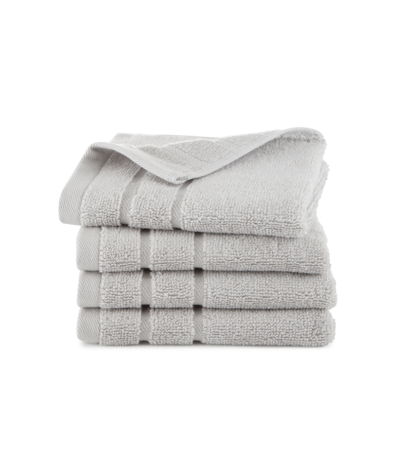 Clean Design Home X Martex Low Lint 4 Pack Supima Cotton Washcloths In Greyfog