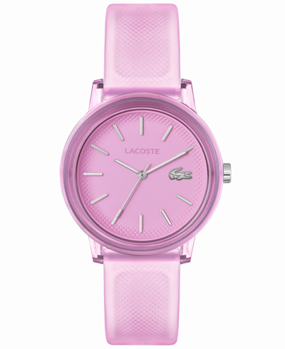 Lacoste Women's L.12.12 Quartz Pink Semi-transparent Silicone Strap Watch 36mm