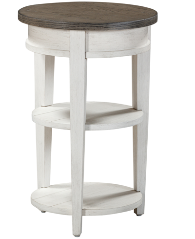 Macy's Dawnwood 18" Wood Round Chairside Table, Created For  In White