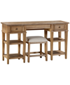 MACY'S DAWNWOOD 60" WOOD SOFA WRITING TABLE WITH STOOLS, CREATED FOR MACY'S