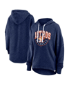 FANATICS WOMEN'S FANATICS HEATHER NAVY DISTRESSED HOUSTON ASTROS LUXE PULLOVER HOODIE