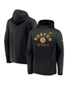 FANATICS MEN'S FANATICS BLACK DISTRESSED BOSTON BRUINS CENTENNIAL LOCKUP AUTHENTIC PRO PULLOVER HOODIE