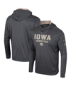 COLOSSEUM MEN'S COLOSSEUM CHARCOAL IOWA HAWKEYES OHT MILITARY-INSPIRED APPRECIATION LONG SLEEVE HOODIE T-SHIRT