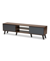 Baxton Studio Clapton Modern And Contemporary 70.9" Multi-tone And Finished Wood Tv Stand In Gray,walnut Brown,black