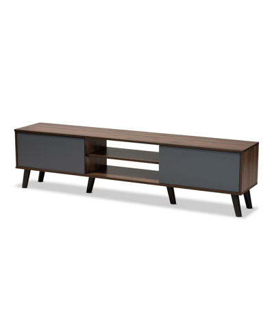 Baxton Studio Clapton Modern And Contemporary 70.9" Multi-tone And Finished Wood Tv Stand In Gray,walnut Brown,black