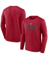 FANATICS MEN'S FANATICS RED TAMPA BAY BUCCANEERS STACK THE BOX LONG SLEEVE T-SHIRT