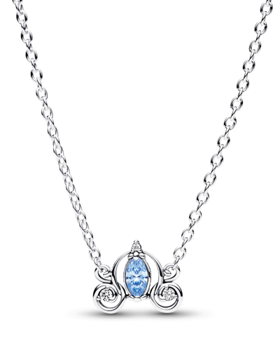 Pandora Sterling Silver Disney Cinderella Collier Necklace In Blue