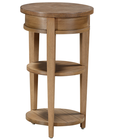 Macy's Dawnwood 18" Wood Round Chairside Table, Created For  In Wheat