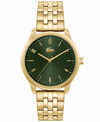 Lacoste Men's Lisbon Quartz Gold-tone Stainless Steel Bracelet Watch 42mm In Gold
