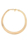 Ettika Gold-plated Flat Snake Chain Necklace In Gold