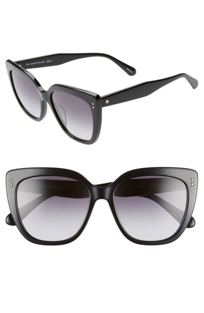 Kate Spade 55mm Kiyannas Cat Eye Sunglasses In Black