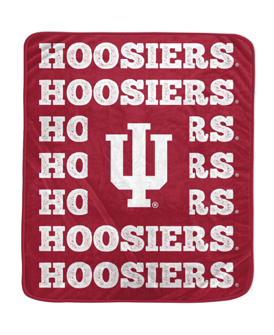 Pegasus Home Fashions Indiana Hoosiers 60'' X 70'' Logo Wordmark Plush Blanket In Red