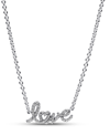 PANDORA STERLING SILVER WITH CLEAR CUBIC ZIRCONIA LOVE COLLIER NECKLACE