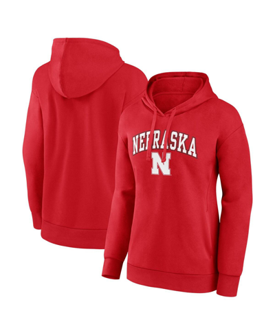 Fanatics Women's  Scarlet Nebraska Huskers Evergreen Campus Pullover Hoodie