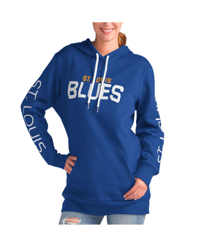 G-III 4HER BY CARL BANKS WOMEN'S G-III 4HER BY CARL BANKS BLUE ST. LOUIS BLUES OVERTIME PULLOVER HOODIE