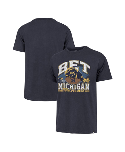 47 Brand Men's ' Navy Michigan Wolverines Bet Helmet Franklin T-shirt
