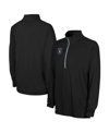 OUTERSTUFF MEN'S BLACK LAS VEGAS RAIDERS COMBINE AUTHENTIC RAGLAN QUARTER-ZIP TOP