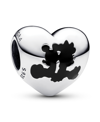 Pandora Sterling Silver Disney Mickey And Minnie Charm In Black