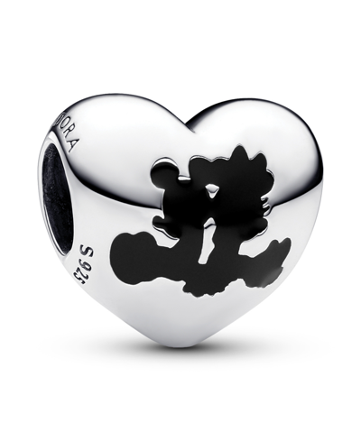 Pandora Sterling Silver Disney Mickey And Minnie Charm In Black