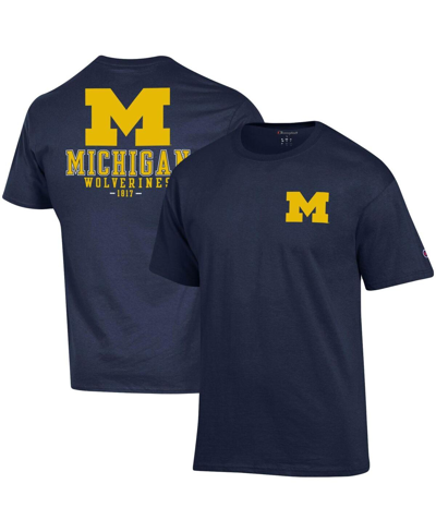 Champion Navy Michigan Wolverines Stack 2-hit T-shirt