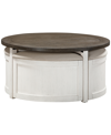 MACY'S DAWNWOOD 42" WOOD ROUND COCKTAIL NESTING TABLE, CREATED FOR MACY'S