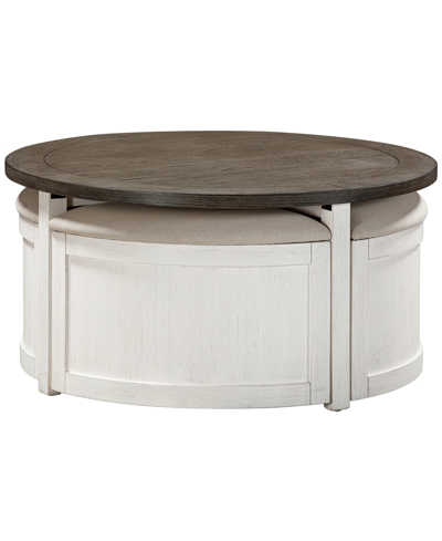 Macy's Dawnwood 42" Wood Round Cocktail Nesting Table, Created For  In White