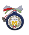 MAGNOLIA LANE MICHIGAN WOLVERINES WREATH KICKOFF PAINTED ORNAMENT