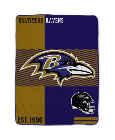 Pegasus Home Fashions Baltimore Ravens 60" X 80" Sherpa Throw Blanket In Purple,tan