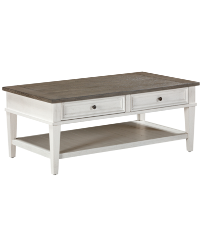 Macy's Dawnwood 48" Wood Rectangular Cocktail Table, Created For  In White
