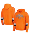 Starter Orange Denver Broncos Captain Pullover Hoodie In Orange